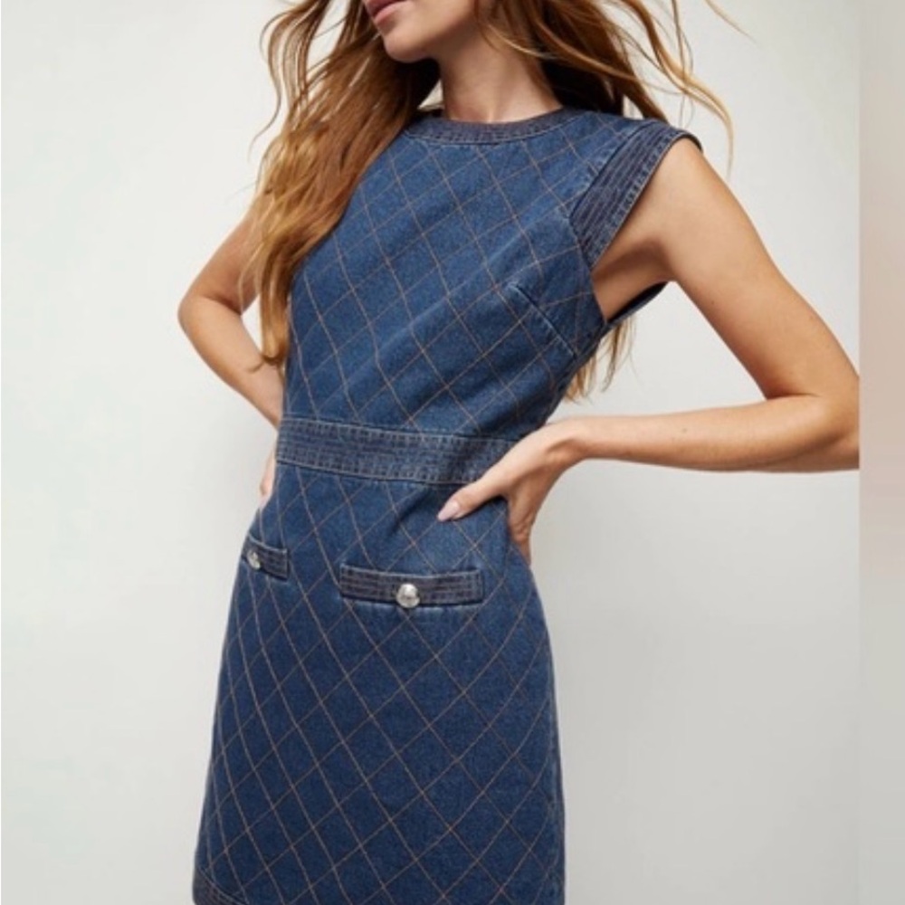Veronica Beard Ginny Denim Sleeveless Dress